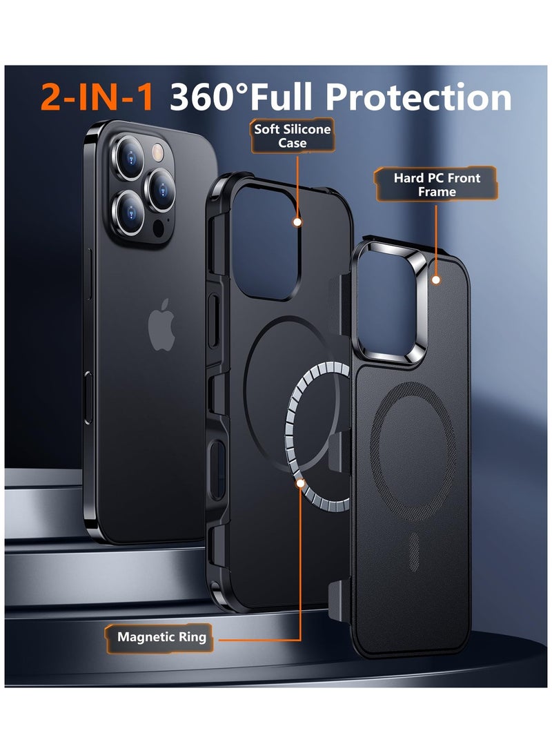 Magnetic Case Cover for iPhone 16 Pro Max 5G, [Compatible with Magsafe][Mil-Grade Drop Protection] Dropproof Heavy Duty Tough Rugged Shockproof Phone Back Case for iPhone 16 Pro Max 5G, Black - Image 2