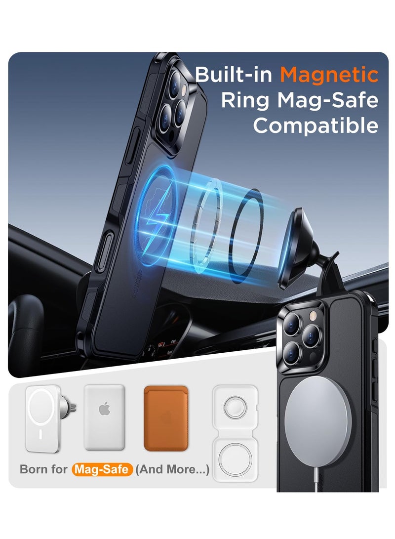 Magnetic Case Cover for iPhone 16 Pro Max 5G, [Compatible with Magsafe][Mil-Grade Drop Protection] Dropproof Heavy Duty Tough Rugged Shockproof Phone Back Case for iPhone 16 Pro Max 5G, Black - Image 4