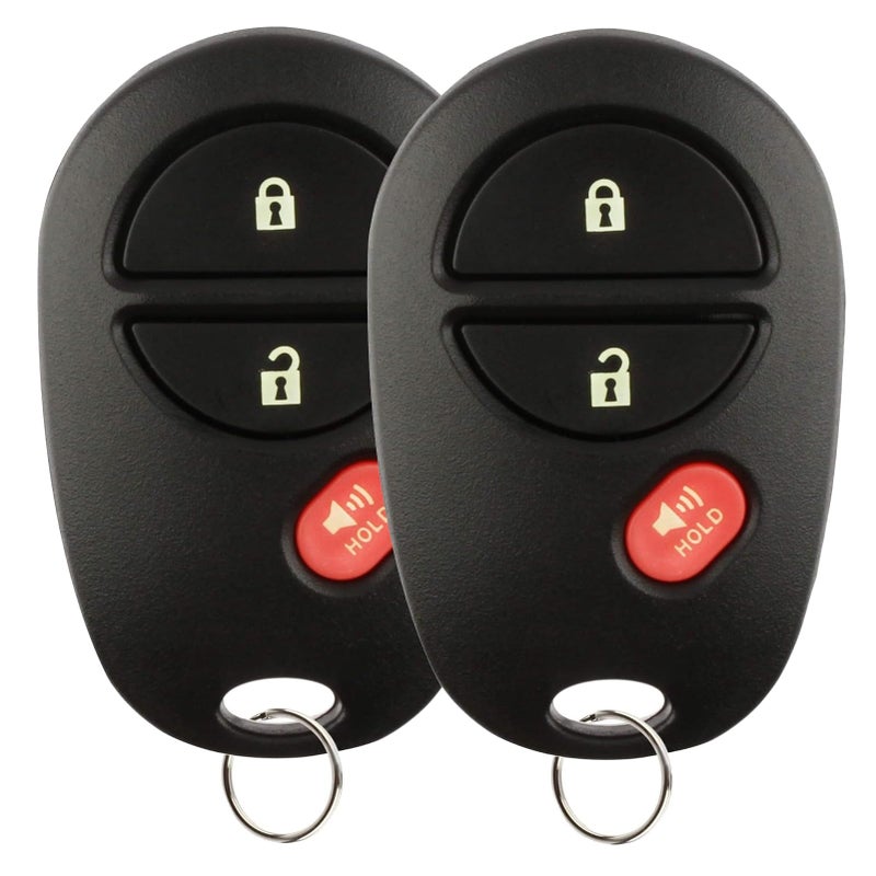 Kaboll Key Fob Keyless Entry Remote Replacement for Toyota Tacoma Tundra Sienna Sequoia Highlander - 3 Buttons Car Key Fob FCC: GQ43VT20T (Set of 2) - Image 1
