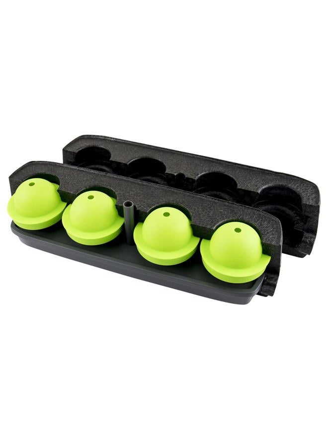 Tovolo Seamless Sphere Ice System, Compact, 2.5 Inch Crystal Clear Spheres - Set of 4 Molds,Black - Image 1