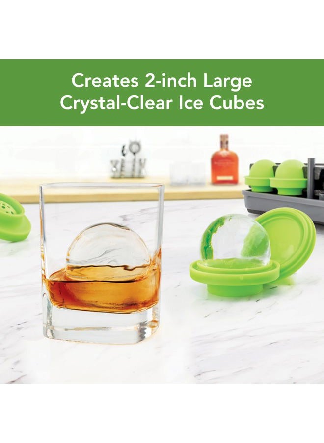 Tovolo Seamless Sphere Ice System, Compact, 2.5 Inch Crystal Clear Spheres - Set of 4 Molds,Black - Image 2