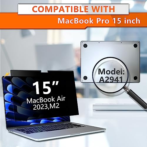 ZOEGAA Privacy Screen for MacBook Air 15 Inch 2023 (M2, A2941), Magnetic Removable Anti Blue Light Filter Compatible With Apple 2023 MacBook Air Laptop with M2 chip: 15.3-inch Liquid Retina Display - Image 2