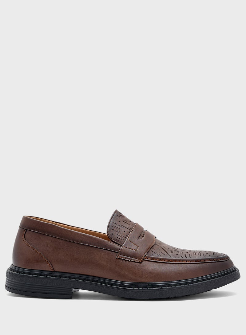 Robert Wood Perforation Design Formal Loafers  - Image 1