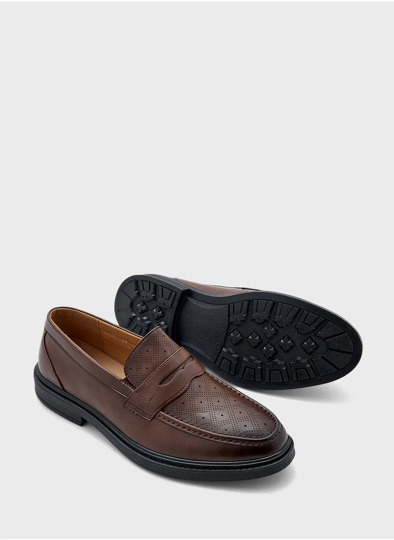 Robert Wood Perforation Design Formal Loafers
