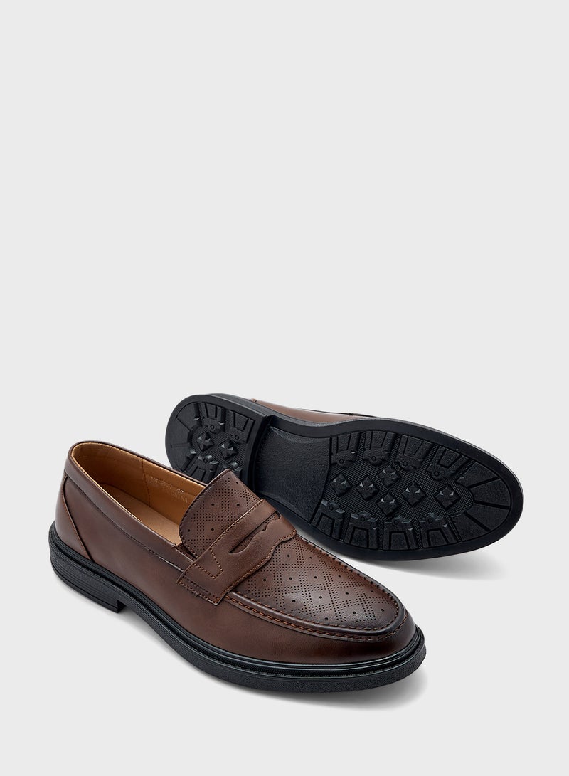 Robert Wood Perforation Design Formal Loafers  - Image 3