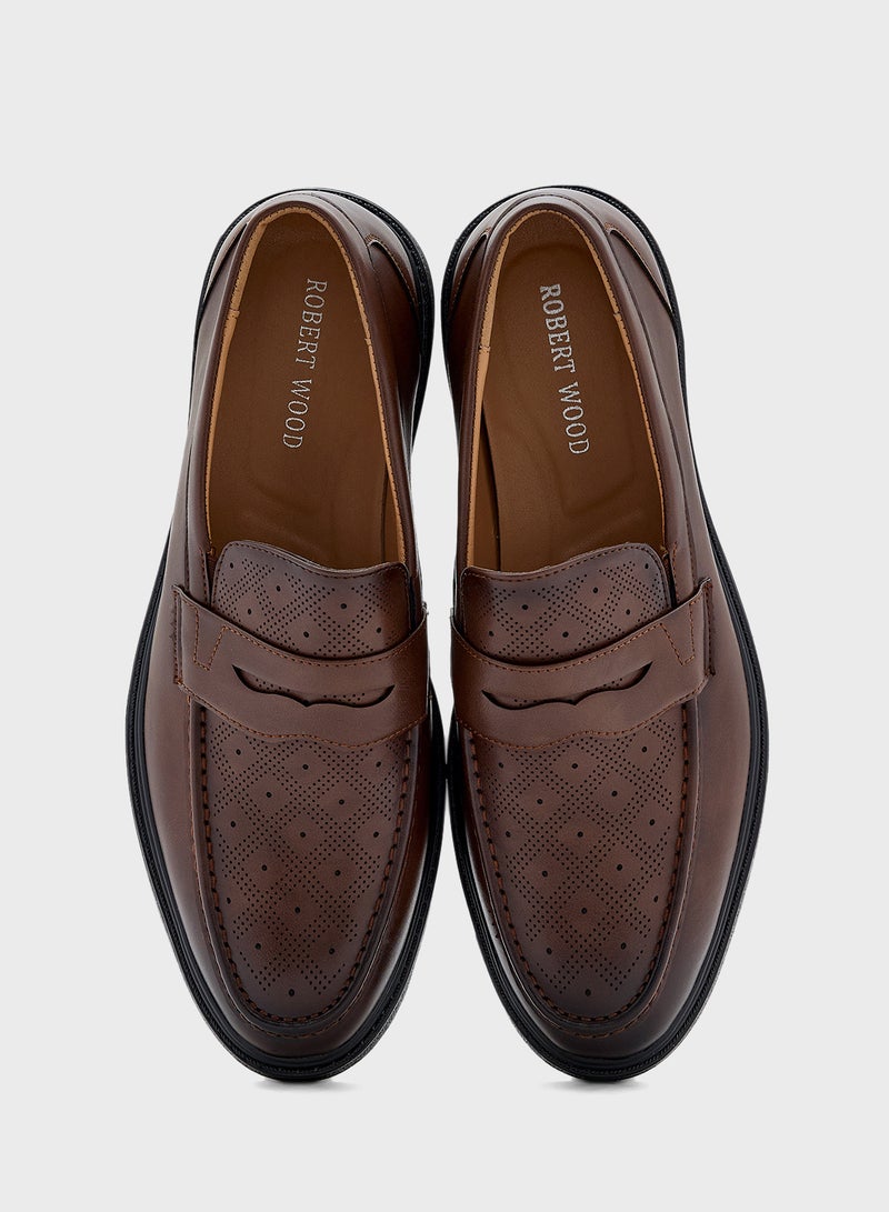 Robert Wood Perforation Design Formal Loafers  - Image 4