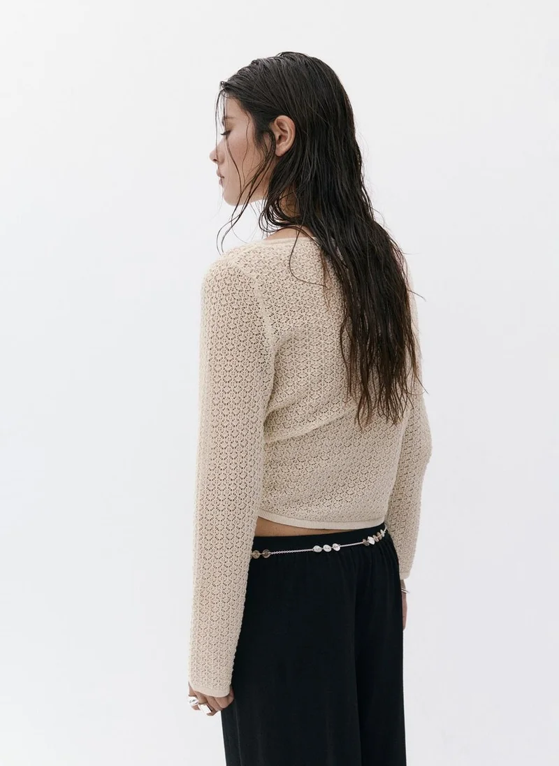 مانجو Open-Knit Lurex Sweater