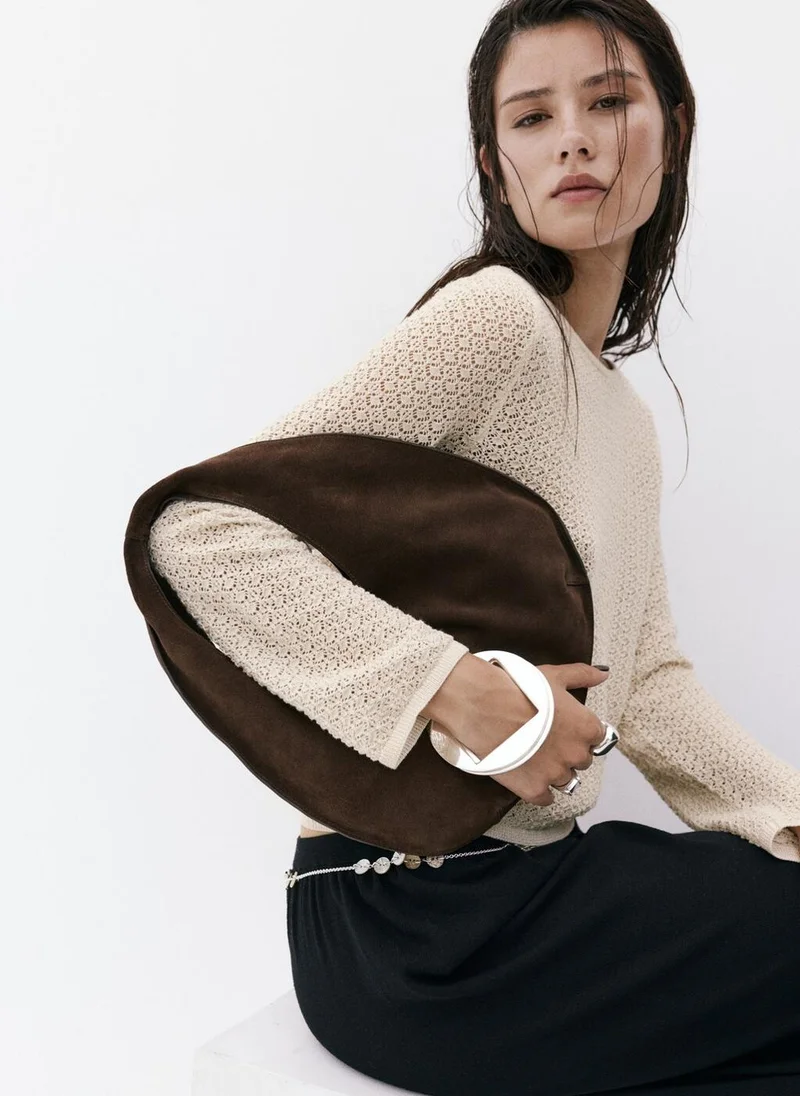 Mango OR-ORO Open-Knit Lurex Sweater for Women | Best Price UAE