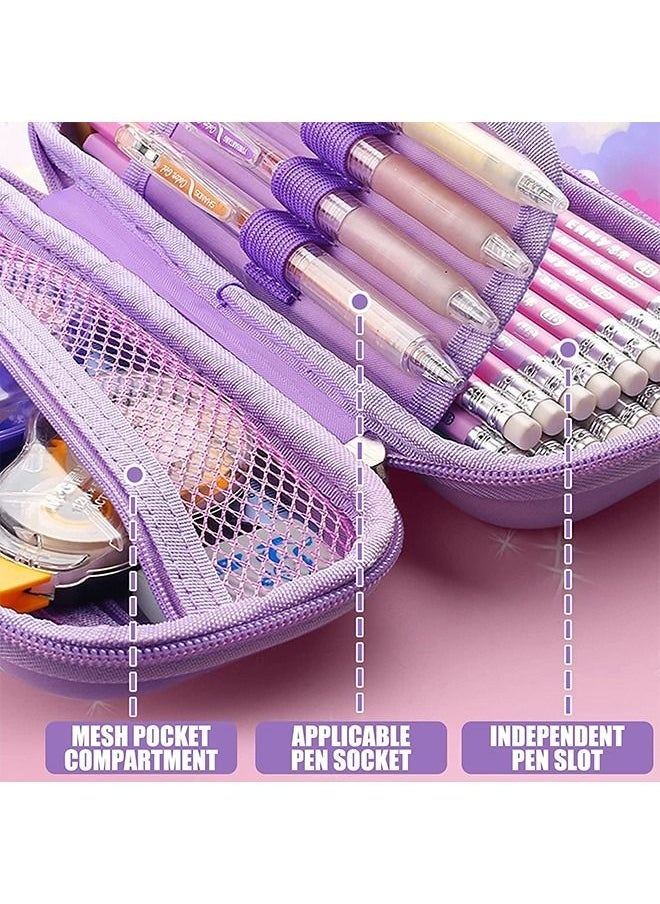 Arabest Pencil Case for Girls,Cute Unicorn Stationery Set for Kids,3D Eva Pencil Pen Box Organizer with Compartment & Pencils Eraser Sticker Bracelet,Unicorn School Supplies for Kids School Gifts - Image 4