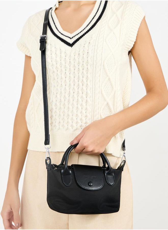 Take Two Button Flap Handbag with Detachable Strap  - Image 2
