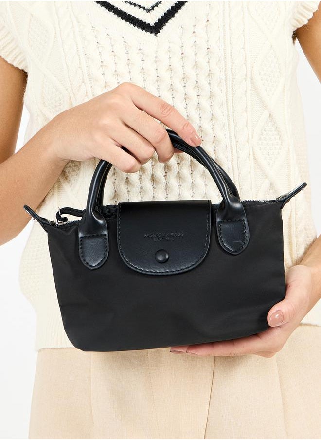 Take Two Button Flap Handbag with Detachable Strap  - Image 3