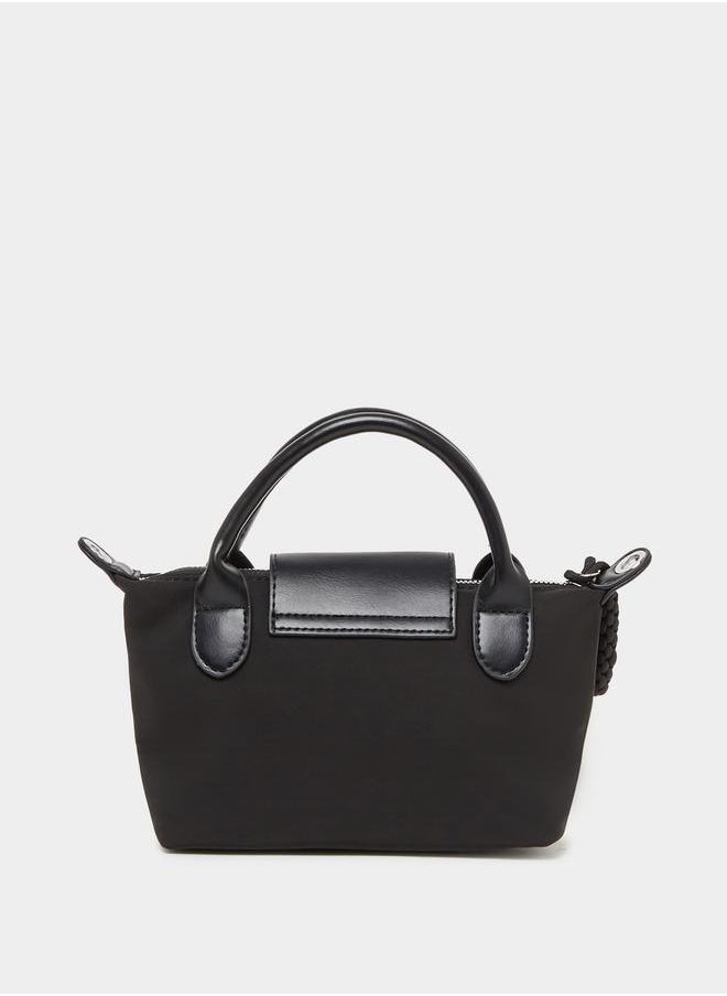 Take Two Button Flap Handbag with Detachable Strap  - Image 4