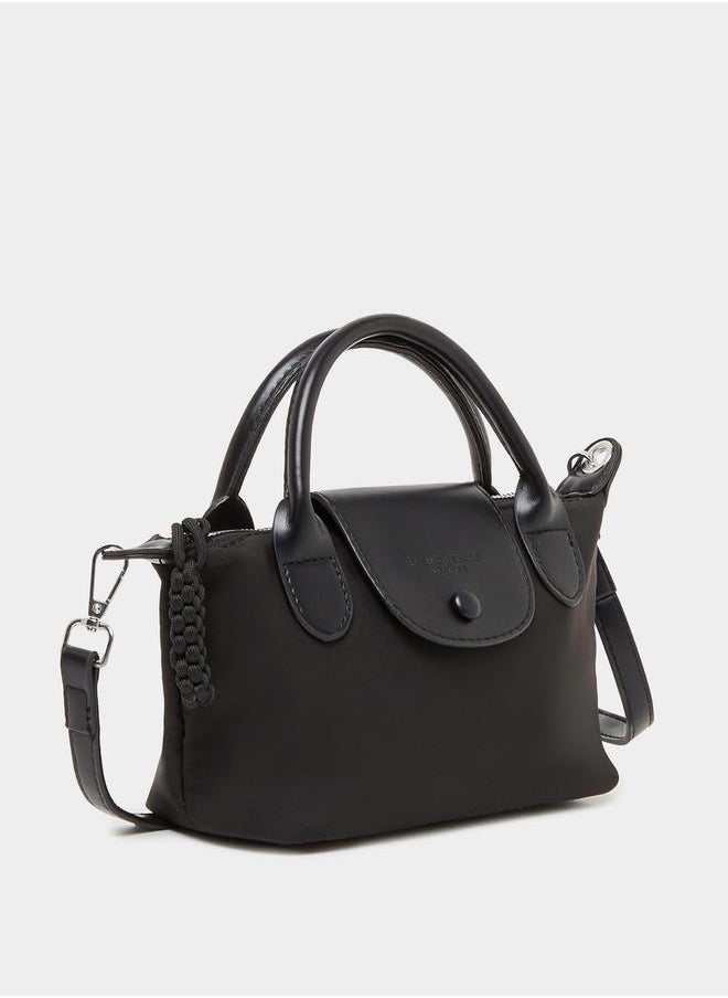 Take Two Button Flap Handbag with Detachable Strap  - Image 1
