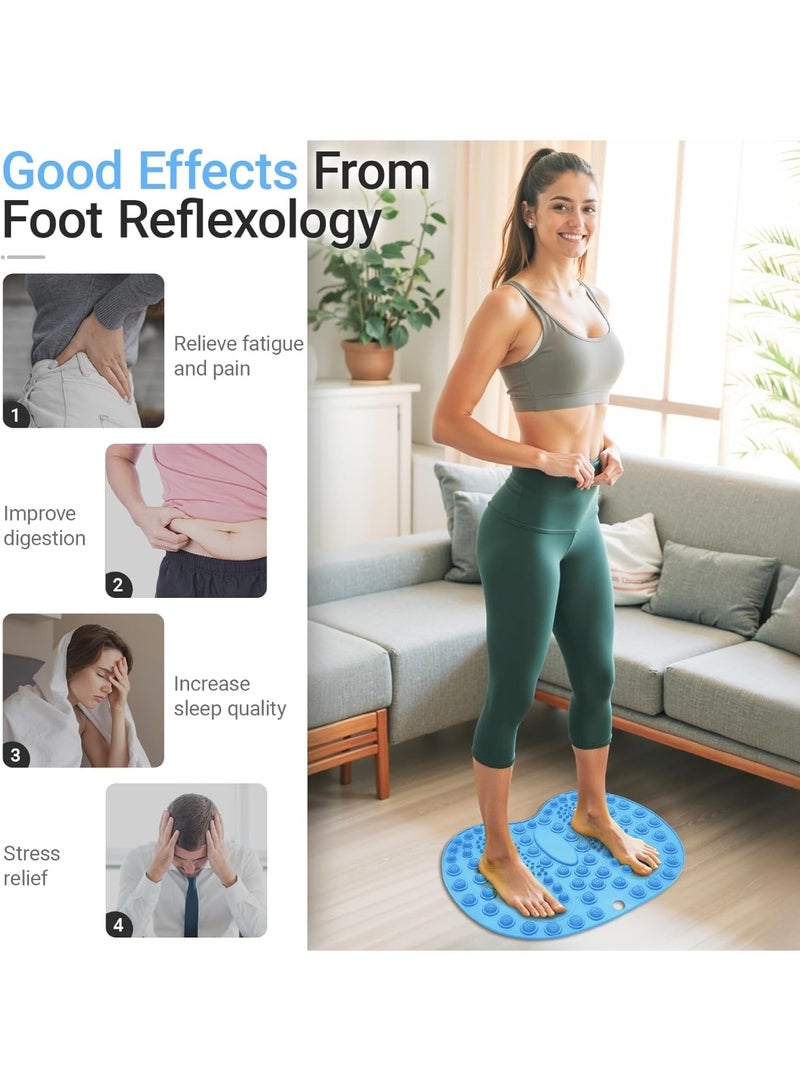 SYOSI Foot Reflexology Mat, Large Foot-Shaped Acupressure Mat with Magnetic Therapy, Stimulating Massage Pad for Pain, Fatigue, and Stress Relief, Relaxation Mat for Home Spa, Foots Care (Blue) - Image 4