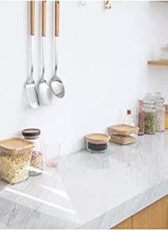 SUNBIRD SUNBIRD Kitchen Oil-Proof Transparent Film Thick Self Adhesive Waterproof Countertop Furniture Marble Wallpaper Bathroom Decor Stickers (50CM X 300CM, Transperent) 