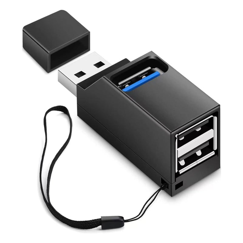 3 Port USB 3.0 Hub, Mini Hub Splitter, 2 USB 2.0 + 1 USB 3.0, for Macbook, Laptop, Flash Drives, Mobile HDD and More
