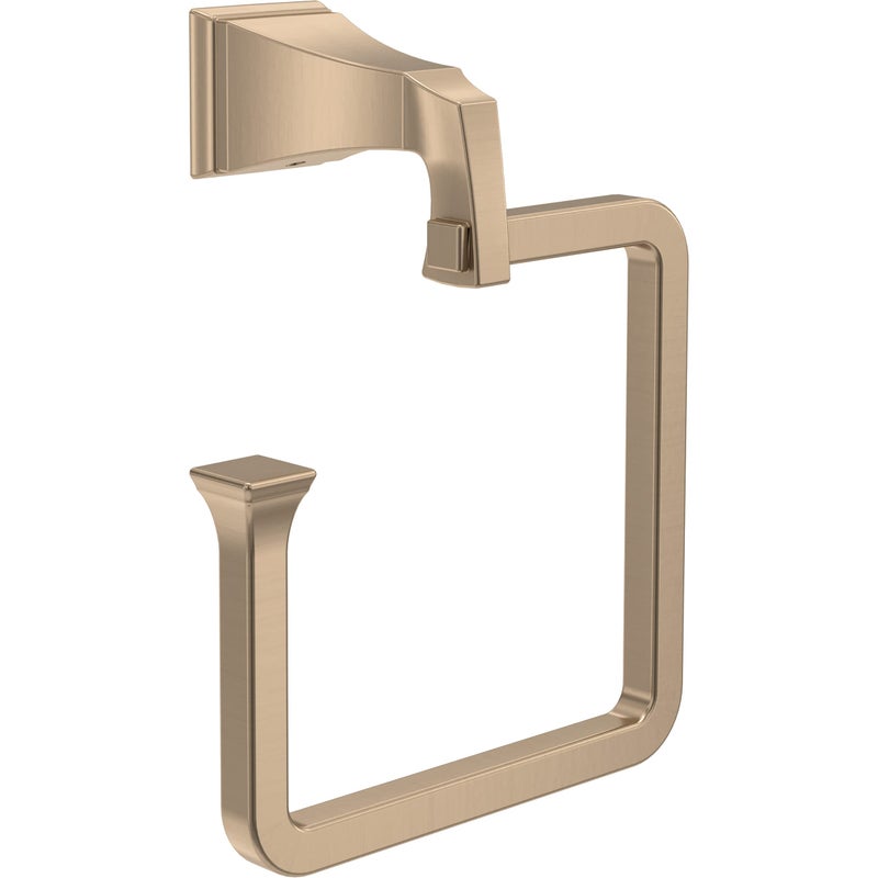 Delta Dryden 1Pack Hand Towel Holder Champagne Bronze Towel Racks for Bathroom Wall Square Towel Ring Holder for Bath Towel Hanger for Kitchen Bathroom Accessories 75146CZ