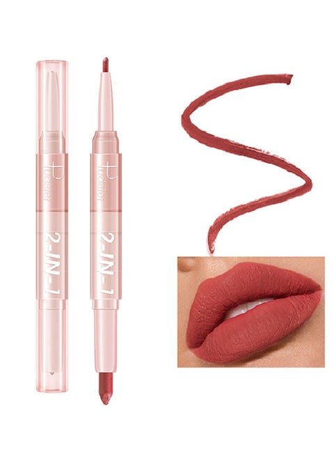 2 In 1 Lipliner And Lipstick  ,Makeup Tool Features A Twist Up Lipstick And Lip Liner For Long Wearing,Make Your Lips Look More Smooth And Natural Plump
