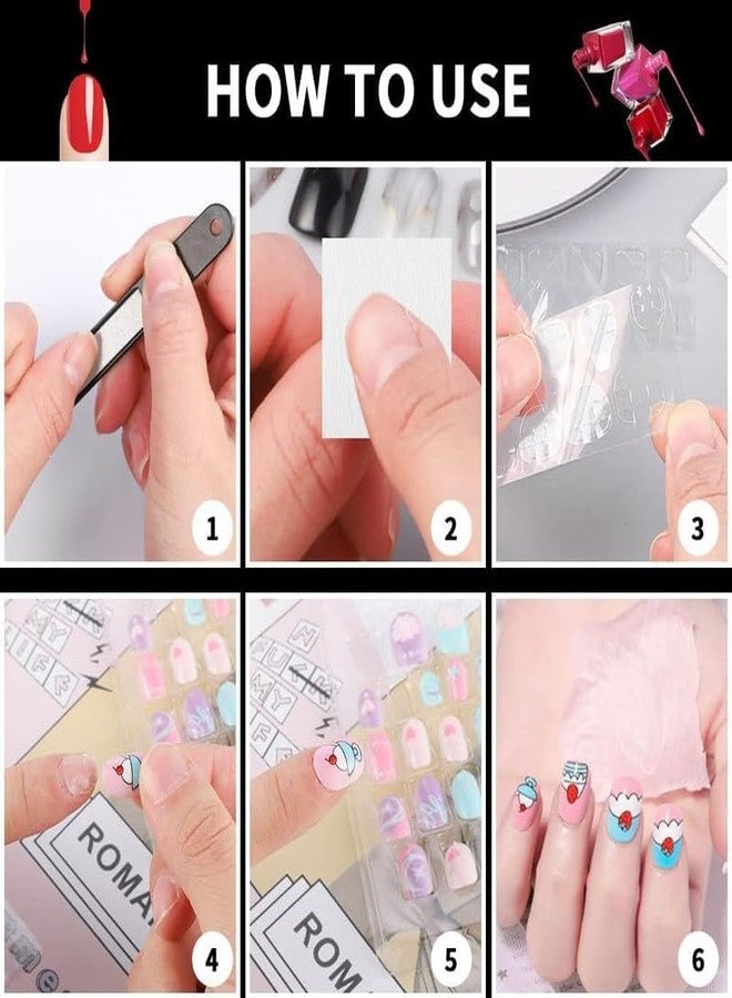GODFLY Cartoon Pattern Removable Children Fake Nails For Nail Salon For Home For Nail Technician Sticky Beautiful Shiny Nail Home (Multi Design) (24pcs)(4 PACK) - Image 4