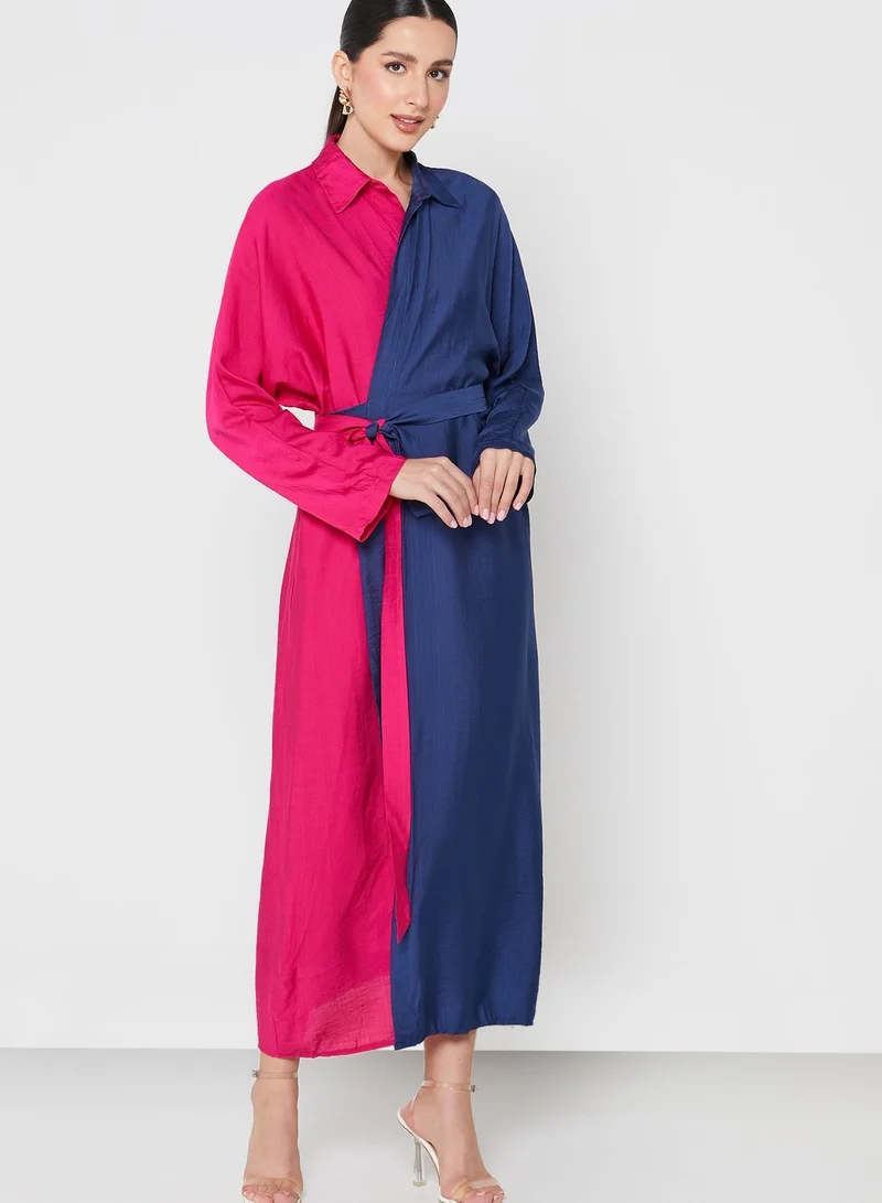 ELLA Color Block Self Tie Dress