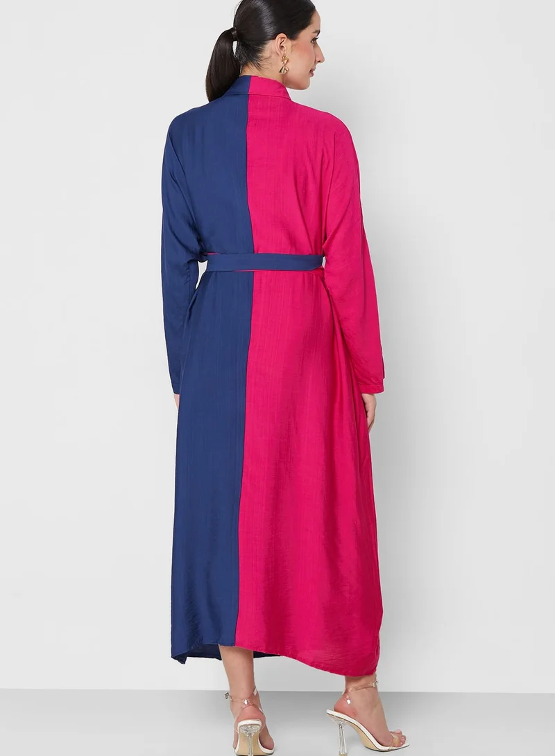 ELLA Color Block Self Tie Dress