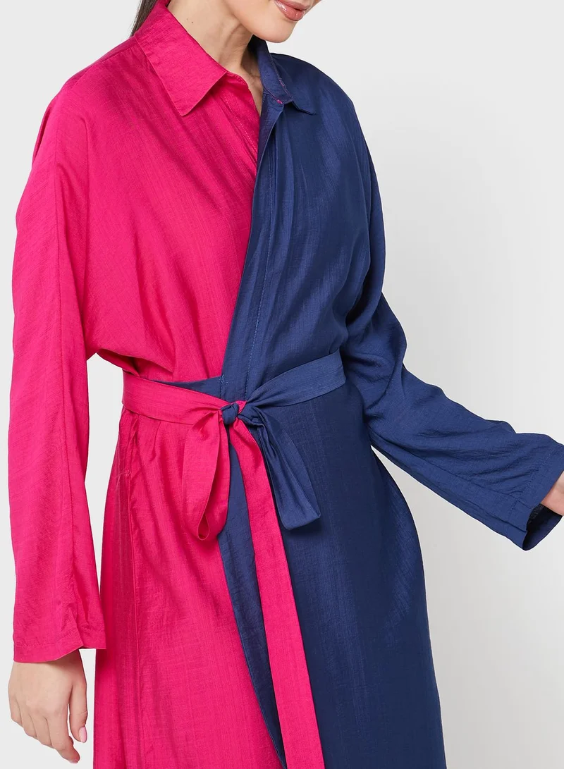ELLA Color Block Self Tie Dress