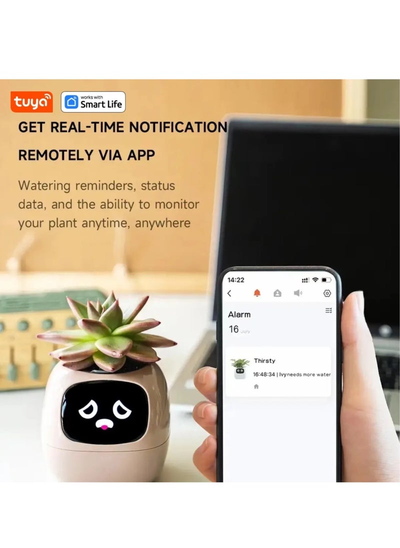 Generic - Tuya Ivy Smart Planter,Endless Fun Over 49 Rich Expressions,7 smart sensors,AI Chips Make Raising Plants Easy and Fun(Yellow) - Image 1