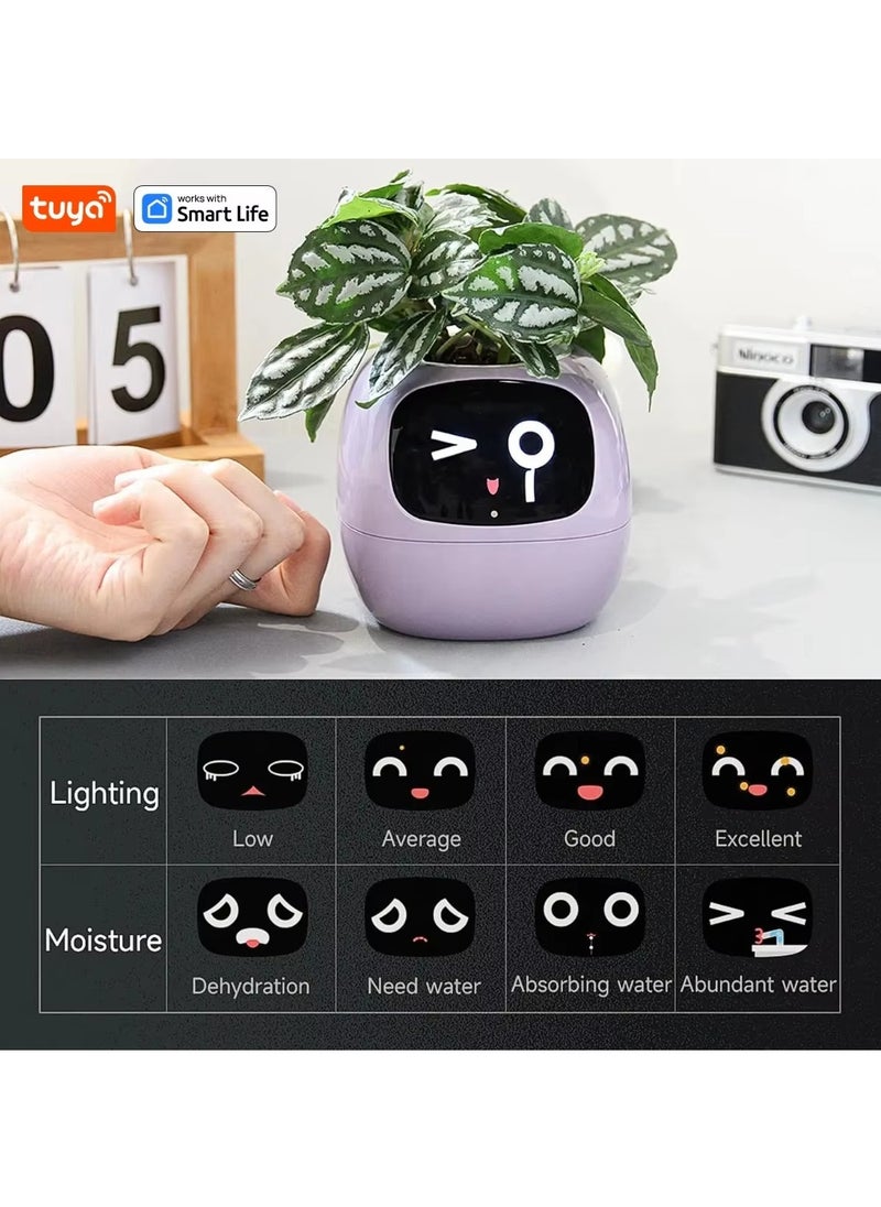 Generic - Tuya Ivy Smart Planter,Endless Fun Over 49 Rich Expressions,7 smart sensors,AI Chips Make Raising Plants Easy and Fun(Yellow) - Image 1