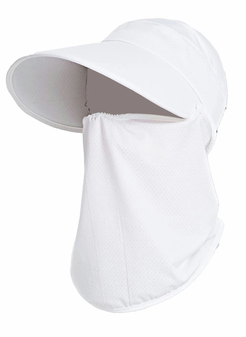 Excefore Fishing Hat, Sun Visors UV Protection Ice Cooling Hats Ponytail Hole with Detachable Neck Flap for Men Women  - Image 1