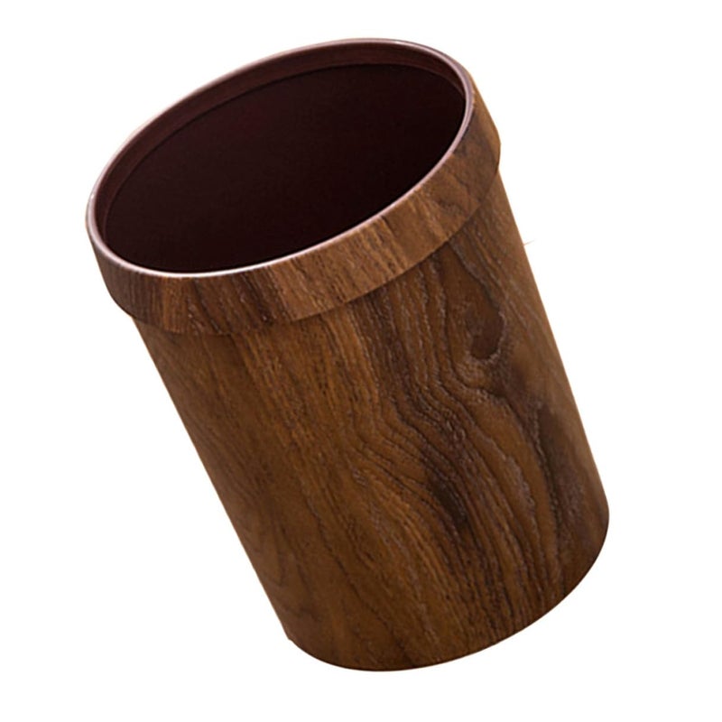 سعة كبيرة ٥٠ لتر سلة مهملات بلاستيكية مقلدة لحبيبات الخشب مطبخ مكتب سلة قمامة - Image 1