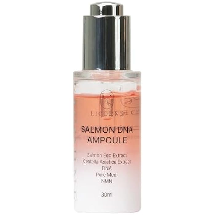 PDRN Salmon DNA Ampoule - Korean Facial Essence for Deep Hydration & Glass Skin Look - Daily Moisture Serum with 1000ppm Hydrolyzed DNA for Dry Skin, 1.01 fl oz
