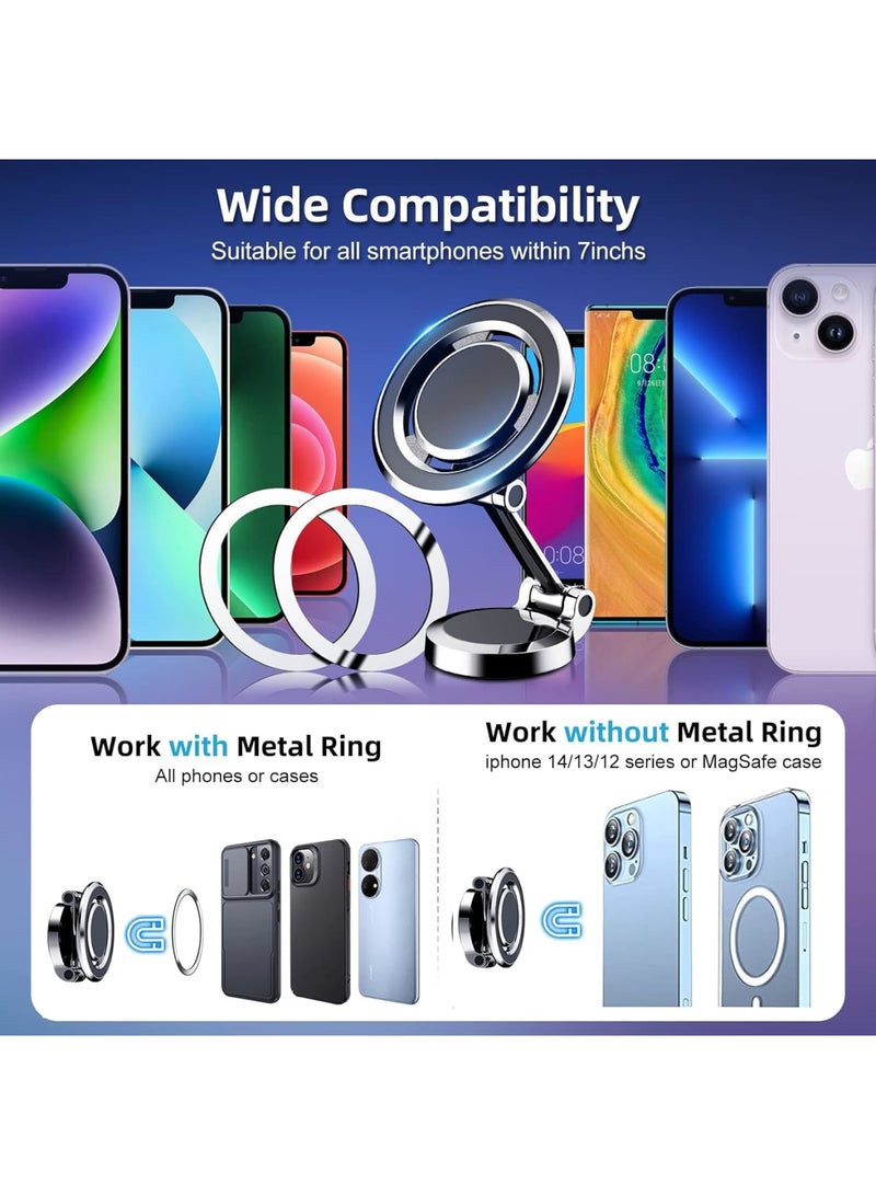 SOLARAE Car Mount Magnetic Phone Holder, for MagSafe Car Mount Folding Magnetic Phone Holder for Car, Phone Mount Holder for Car Vent Magnetic for iPhone 14 13 12 Pro Plus Max Mini MagSafe Case & All Phones - Image 3