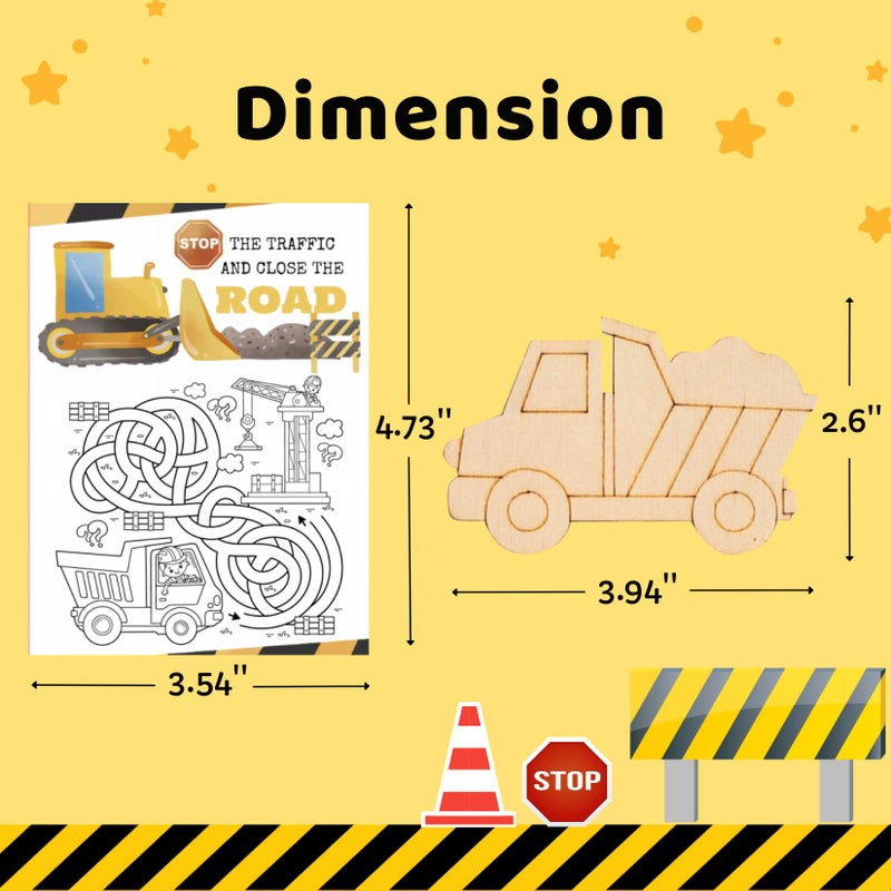 GOGREENWOVEN Construction Party Favors - 12 PCS Construction Birthday Party Supplies - Truck Theme Bubbles & Paint Crafts - Construction Vehicle Birthday Decorations Goodie Bags Gifts Prizes for Kids Boys Toddler - Image 5