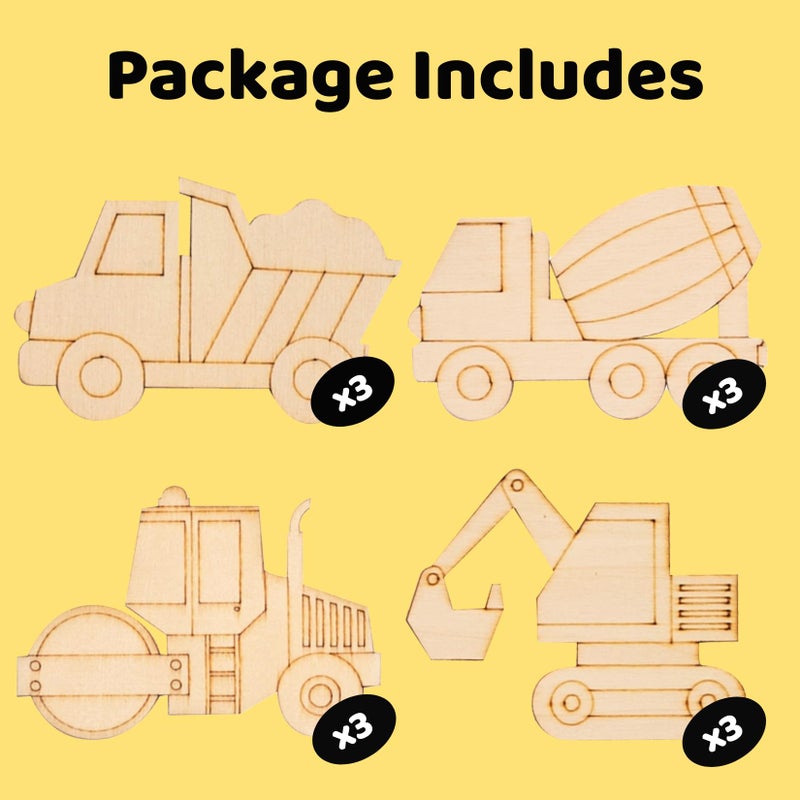 GOGREENWOVEN Construction Party Favors - 12 PCS Construction Birthday Party Supplies - Truck Theme Bubbles & Paint Crafts - Construction Vehicle Birthday Decorations Goodie Bags Gifts Prizes for Kids Boys Toddler - Image 3