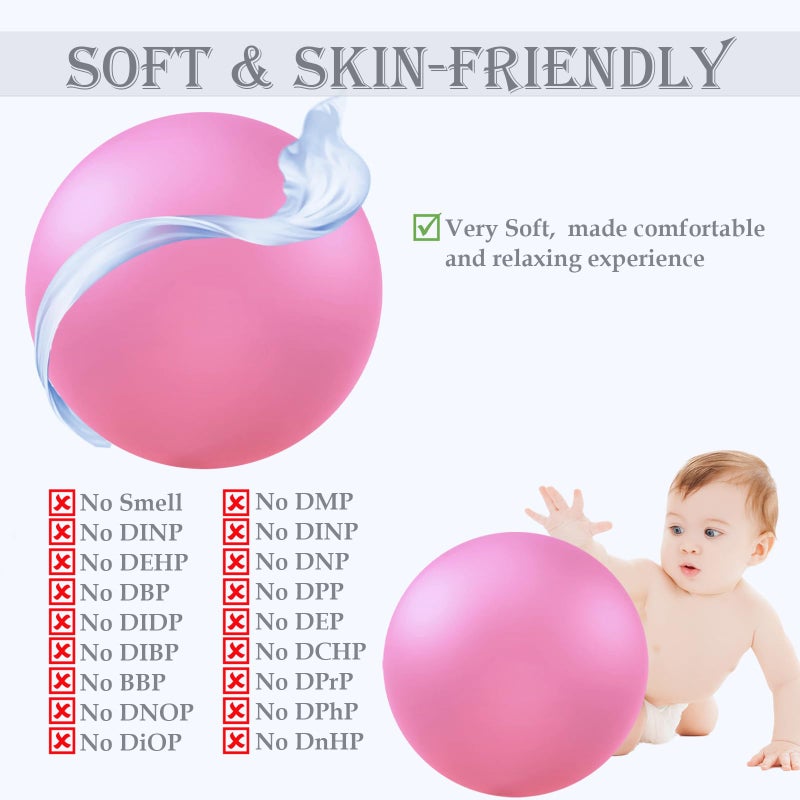 Goonidy Soft Pilates Ball 9 Inch, Ideal Small Exercise Ball Between Knee Squeeze for Physical Therapy Yoga Core Medicine Abs Pt Bouncy, Mini Rubber Fitball Barre Workout Equipment for Women Men Kid Toddler - Image 4