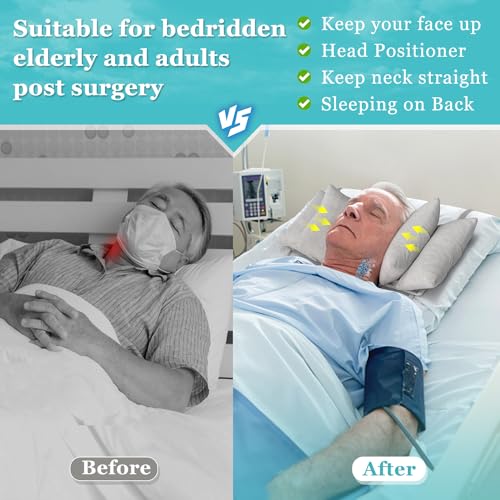 Mistuki Neck Wedge Stabilizer Pillow for Sleeping to Keep Head Straight While Surgery Head Upright Medical Wedge Positioning Bedridden Disabled Elderly Face up Posture Corrector Headrest - Image 3