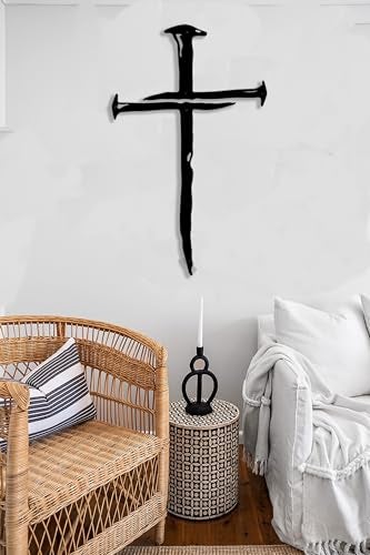 RESACO Wall Cross Jesus Crosses Wall Decor Religious Metal Wall Art Minimalist Decorations for Church Home Office Baptism Decor Gift for a Christian - Image 5