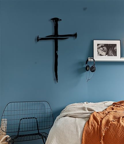 RESACO Wall Cross Jesus Crosses Wall Decor Religious Metal Wall Art Minimalist Decorations for Church Home Office Baptism Decor Gift for a Christian - Image 2