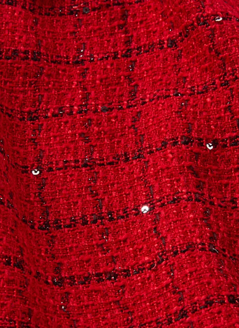 Matalan Girls Red Boucle Skirt and Tights Set