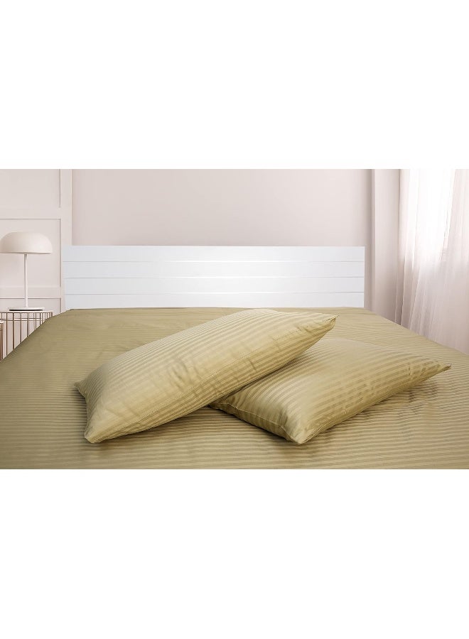 Hotel Linen Klub Hotel Linen Double Comforter 6Pc Set, 100% Cotton 250Tc Sateen 1cm Stripe, Filling: 250Gsm Hollow Non Siliconized Fiber, Size: 220X240cm, Bronze  - Image 4