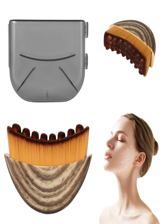 BEAUTYFACTOR New Lymphatic Contour Face Brush, Dry Brushing Face Brush for Chin & Jawline Sculpting, Body, Ergonomically Designed to Fit The Skin Precisely and Relieve Fatigue with Case - Image 1