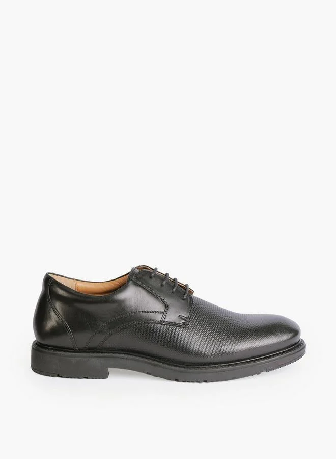DUCHINI Men Textured Lace-Up Derby Shoes