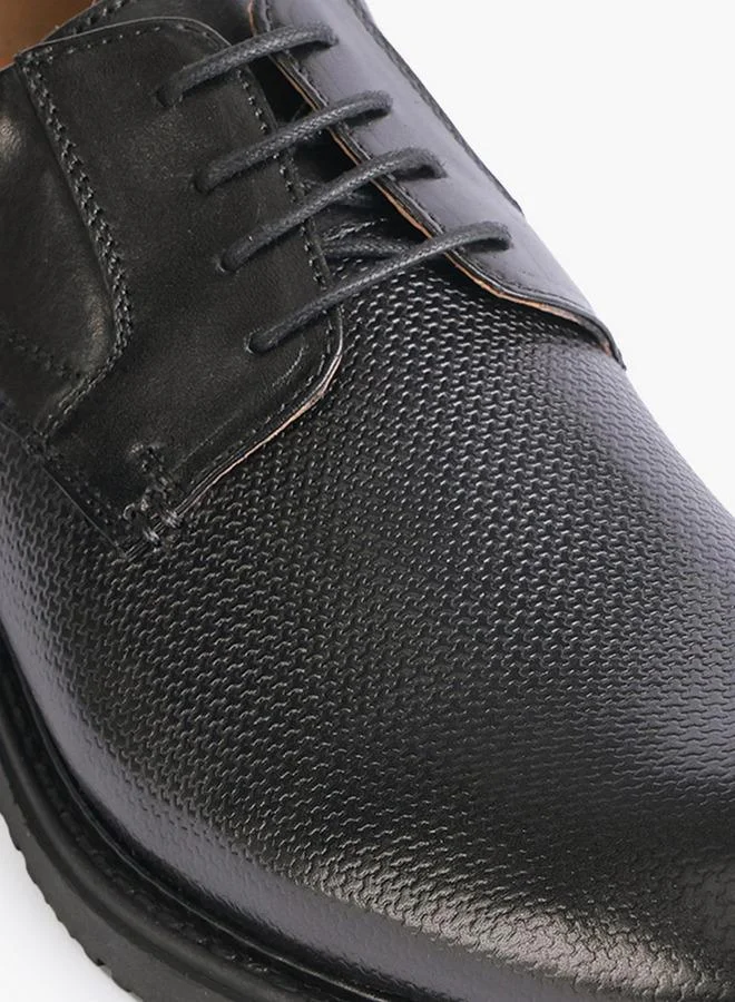 DUCHINI BLACK Men Textured Lace-Up Derby Shoes for Men | Best Price UAE