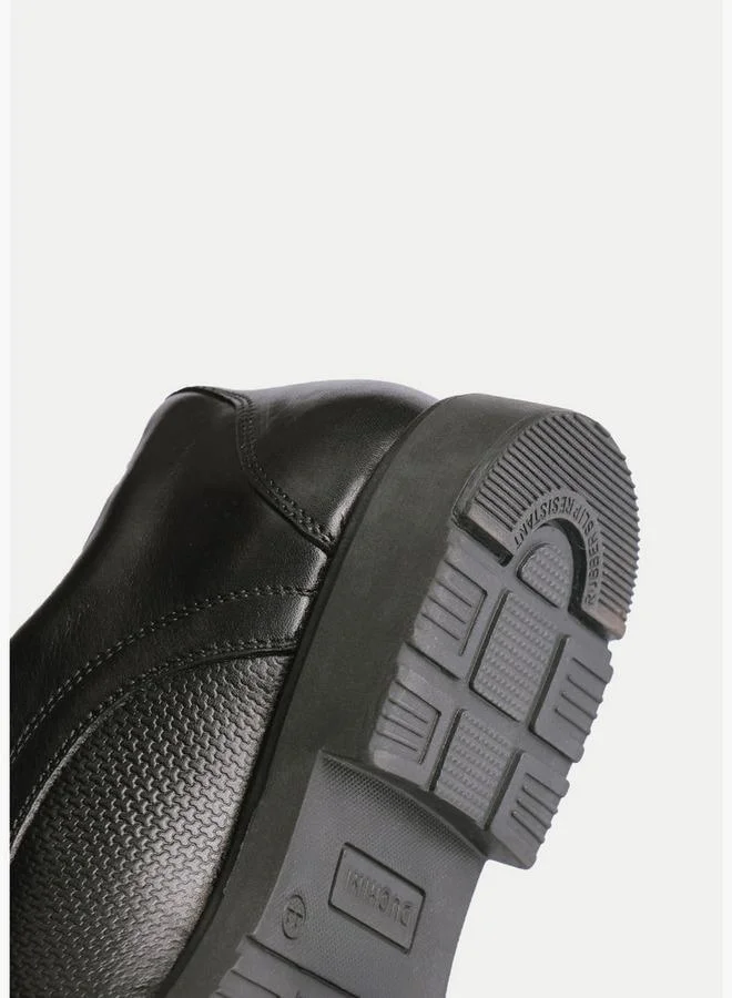 DUCHINI BLACK Men Textured Lace-Up Derby Shoes for Men | Best Price UAE
