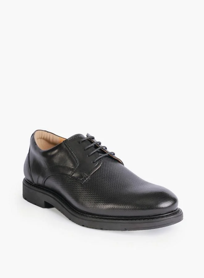 دوتشيني Men Textured Lace-Up Derby Shoes