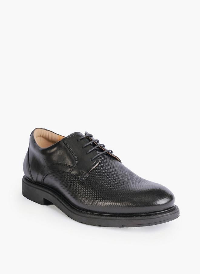 DUCHINI Men Textured Lace-Up Derby Shoes - Image 2