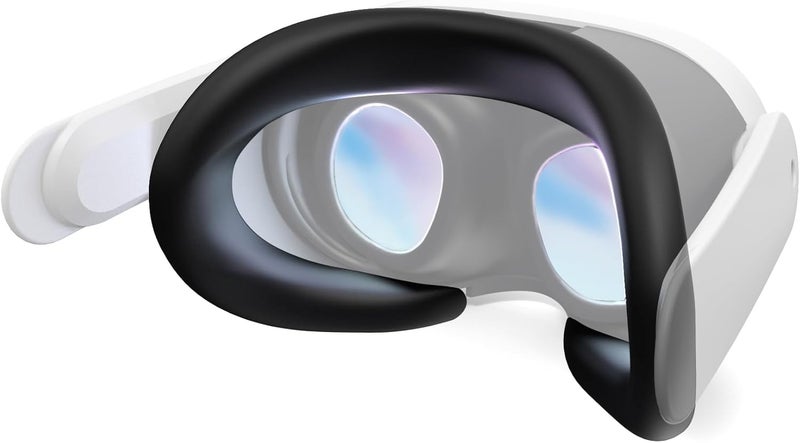 APEXINNO VR Silicone Face Cover for quest 3 Headset Accessories, VR Face Cushion Pad Mask for Quest 3 Headset (Black), YZL005-BK - Image 1
