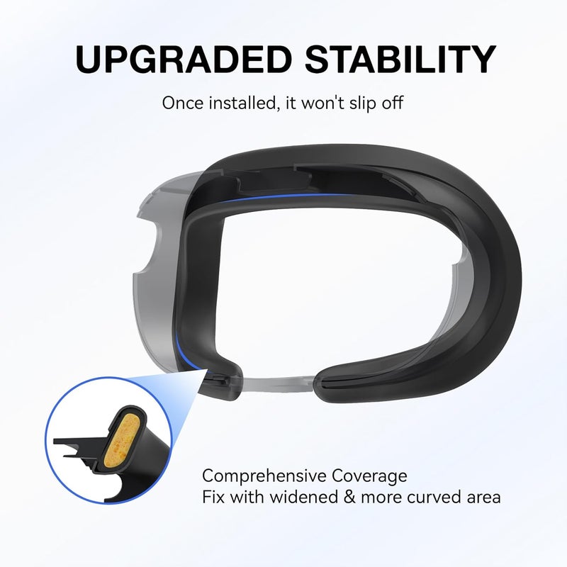 APEXINNO VR Silicone Face Cover for quest 3 Headset Accessories, VR Face Cushion Pad Mask for Quest 3 Headset (Black), YZL005-BK - Image 4