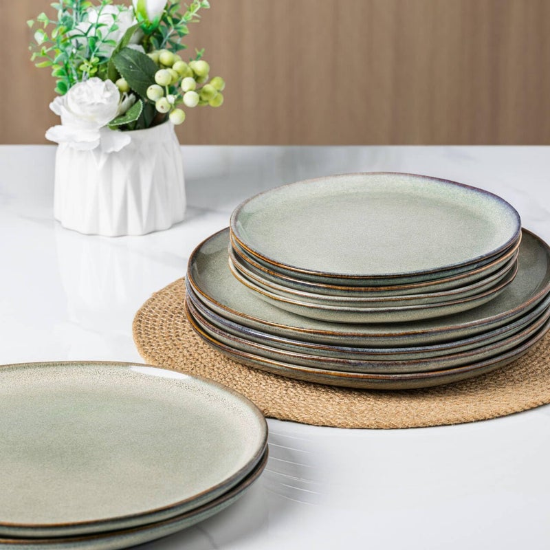 AmorArc Ceramic Dinner Plates Set of 6,10.5 Inch Handmade Reactive Glaze Stoneware Plates,Rustic Shape Dinnerware Dish Set for Kitchen,Microwave & Dishwasher Safe,Scratch Resistant-Reactive Color - Image 4
