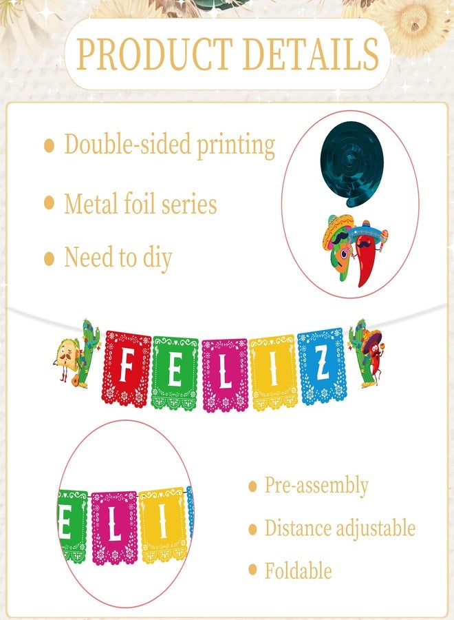 Rakuto Mexican Birthday Party Decorations - 10PCS Mexican Party Decorations Feliz Cumpleaños Banner Hanging Swirls Decoration Fiesta Themed Día De Los Muertos Cinco De Mayo Birthday Decor Supplies - Image 3